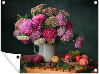 Produktbild von MuchoWow® 40x30 cm Outdoor-Poster Gartendeko Sichtschutz Garten Poster für den Garten  Obst - Stillleben - Farben
