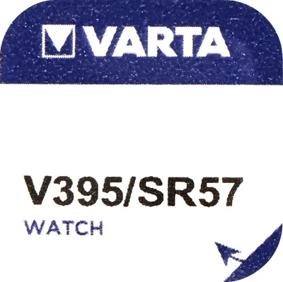 A VARTA watch battery with model number V395/SR57 is shown.