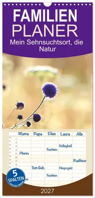 Produktbild von Familienplaner 2027 - Mein Sehnsuchtsort, die Natur mit 5 Spalten (Wandkalender, 21 x 45 cm) CALVENDO