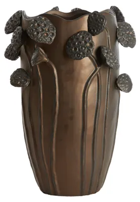 Image de Vase en céramique Light & Living LAVCI mat brun foncé – 35,5x35x51 cm