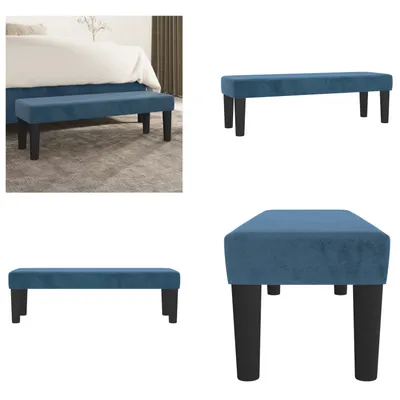 Productafbeelding van vidaXL Zitbank, donkerblauw, 100x30x30 cm, fluweel - Bank - Bankjes - Zitbank - Bank voor de hal