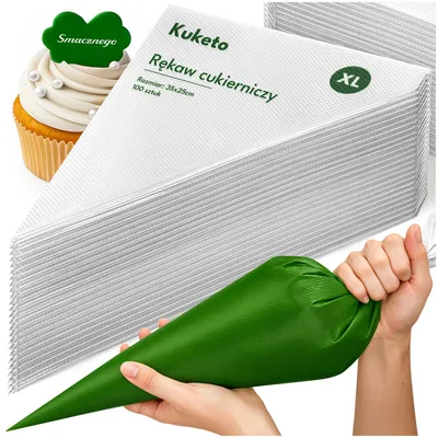 Produktbild von Kuketo | Einweg Spritzbeutel 100 Stück XL 35 cm – Profi Konditorbeutel Für Torten, Kuchen & Gebäck – Stabil, Reißfest & Hygienisch