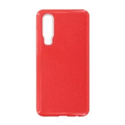 Produktbild von Silikon Handyhülle für Huawei P30 Rot Glitzernde Schutz Case cnt1288