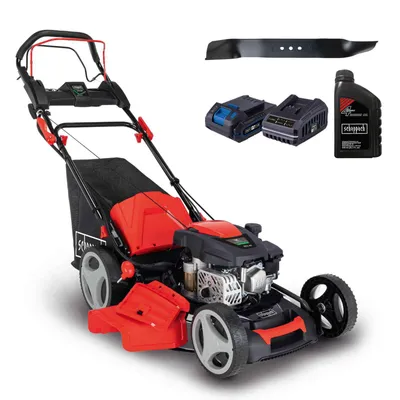 Produktbild von Scheppach MS173-51E Benzin Rasenmäher - E-Start | 4,1PS | 51cm Schnittbreite | Radantrieb | Mulchen | 65L Korb | inkl. Akku + Ladegerät + Öl + Messer