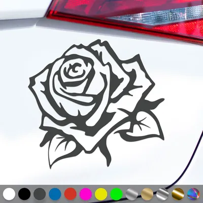 Produktbild von PantherPixel Rose Aufkleber Blumen Kletterrosen Pfingstrosen Sticker Auto Geschenkidee Farbe Dunkelgrau