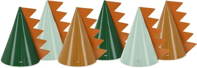 Productafbeelding van Partyhoeden dinosaurus - Set van 6 - 16 cm - Partyhoed - Verjaardagshoed - Feestdecoratie - Kinderverjaardag