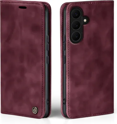 Produktbild von Handy Hülle für Samsung Galaxy S26+ Klapphülle Bookcase Flip Cover Handy Tasche Etui Farbe: Weinrot