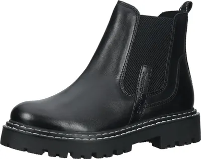 Produktbild von MARCO TOZZI Damen Stiefelette Chelsea Boot Leder Plateau Ziernaht 2-25491-29, Größe:41 EU, Farbe:Schwarz