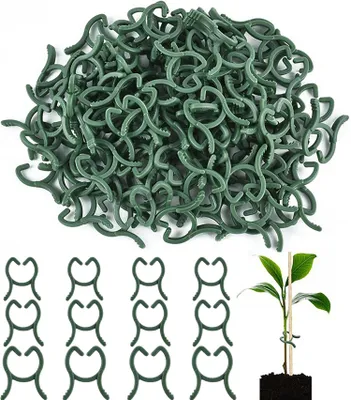 Produktbild von Pflanzenclips – 300 Stück – Gartenclips – Pflanzenstütze – Grüne Pflanzenringe – 3 Größen – 25 mm – 20 mm – 16 mm – Orchideenclips – Clips