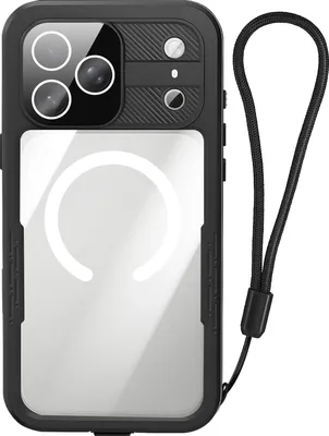 Image de Shellbox, coque iPhone 17 Pro IP68 étanche avec bande, noir