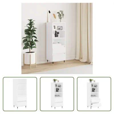 Produktbild von The Living Store Highboard Weiß 40x36x110 cm Holzwerkstoff