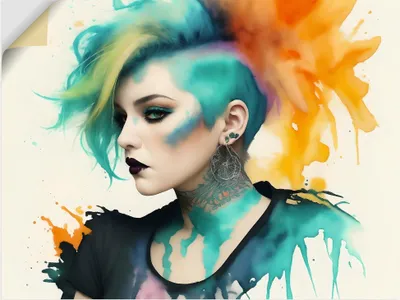 Produktbild von ARTland Wandbild, selbstklebend Weiblicher Punk X Größe: 80x60 cm