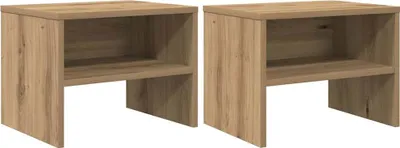 Image de Cabinet de chevet 2 pc chêne artisanal 40 x 40 x 30 cm