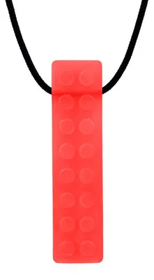 Produktbild von Ark Therapeutics Kaukette sensorisches Spielzeug Brick Stick rot XXT Getextureerde bakstenen kauwhanger voor sensory seekers, geeft rijke orale input voor kinderen en volwassenen.