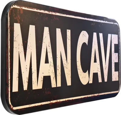 Produktbild von Moritz Blechschild XXL Man Cave schwarz 100 x 46,5 Vintage Retro Nostalgie Metall Dekoration