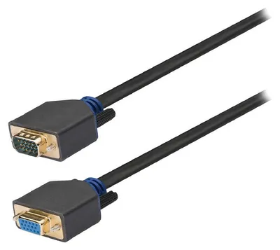 Produktbild von König VGA - VGA M/F 2m, VGA (D-Sub), VGA (D-Sub), Männlich, Weiblich, Gold, Anthrazit