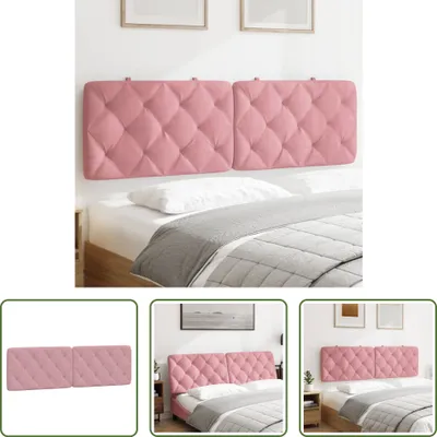 Image de The Living Store Coussin de tête de lit rose 160 cm velours