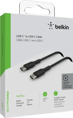 Produktbild von Belkin USB-C/USB-C Kabel      2m PVC, schwarz        CAB003bt2MBK