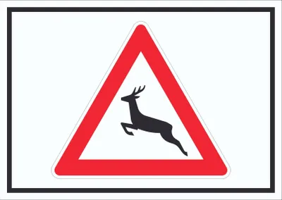 Produktbild von Schild Achtung Wildwechsel Symbol A0 Rückseite selbstklebend
