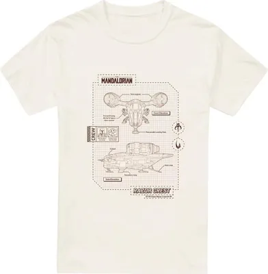 Obrázok produktu pre Star Wars: The Mandalorian - Tričko "Razor Crest" pre mužov TV5183 (XL) (Natural)