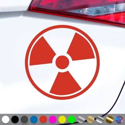 Produktbild von PantherPixel Radioaktiv Aufkleber Atomkraft Nuklear Warnung Sticker Auto Geschenkidee Farbe Rot