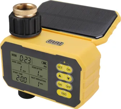 Zdjęcie produktu dla Regulowany zraszacz solarny z panelem słonecznym typu C Automatyczny zraszacz ogrodowy z wężem i czujnikiem deszczu