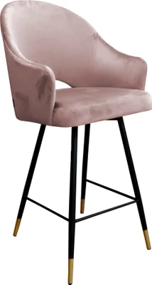 Obrázok produktu pre Sametová barová stolička, čierna základňa/zlatá MG58