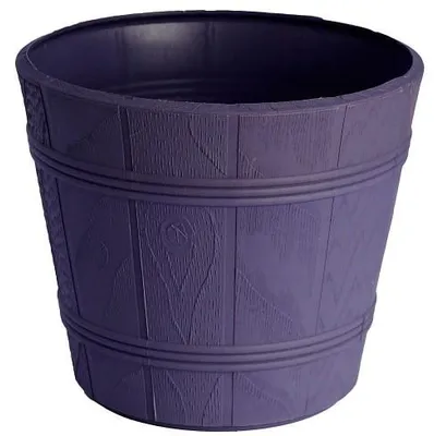 Productafbeelding van Bloempot van houtachtig materiaal, 7 cm, heidekruid design, gemaakt van kunststof