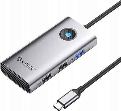 Zdjęcie produktu dla Hub PW11-5P rozdzielacz USB-C na USB-A USB-C PD HDMI - szary