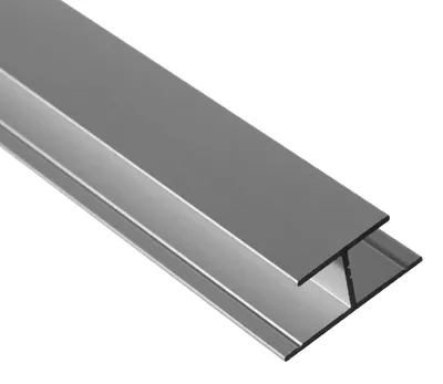 Productafbeelding van 1. S-Polytec Aluminiumprofiel, aluminium H-profiel 8mm, zilver, geanodiseerd (1 meter), aluminium verbindingsprofiel, overgangsprofiel, aluminium H-profiel voor HPL-platen, laminaat, vinyl, aluminium profielen