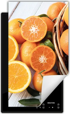 Produktbild von DarHaus Herdabdeckplatte 1 teilig 30x52 cm Anti Rutsch Matte Aufrollbar, Orange - Holz