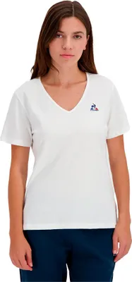 Produktbild von Le Coq Sportif Ess Col V N°1 Kurzarm-t-shirt Weiß L Frau Weiß L