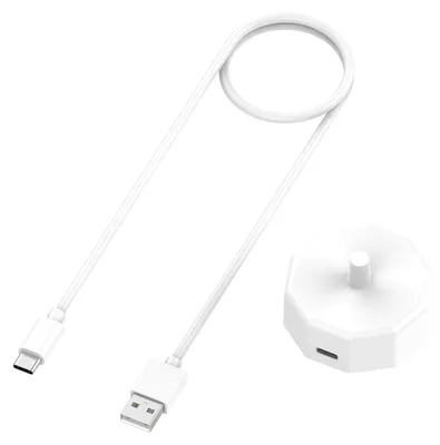 Produktbild von Für Braun Oral B USB-C Port 1 Meter Charging Ladekabel + Ladestation Weiß