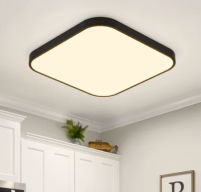 Obrázok produktu pre ZMH LED stropné svietidlo ploché 19 W  27 cm  teplá biela stropné osvetlenie štvorcové svietidlo do chodby čierne do spálne kuchyne chodby