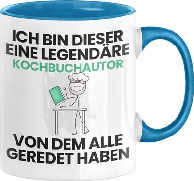 Produktbild von Kochbuchautor Geschenk Tasse Lustige Geschenkidee Geburtstag für Kochbuchautor Ich Bin Dieser Legendäre Kochbuchautor Von Dem Alle Geredet Haben Kaffee-Becher (Blau)
