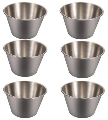 Productafbeelding van Set van 6 RVS Dipschaaltjes voor Sauzen en Snacks