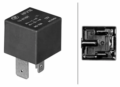 Productafbeelding van Relais voor arbeidsstroom, 12V, enkeldrukkend, 4-polig, HELLA, geschikt voor onder andere VOLVO