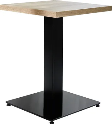 Immagine prodotto di Happyment tavolo bar moderno - quadrato - tavolo bar per interni - metallo/legno - tavolo per feste - marrone - 80x80x74cm