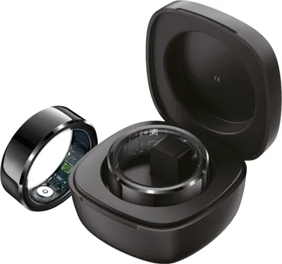 Produktbild von Techmade TM-NEXA-BK10 Smartring mit Ladekapsel Schwarz Größe 10 20,40mm