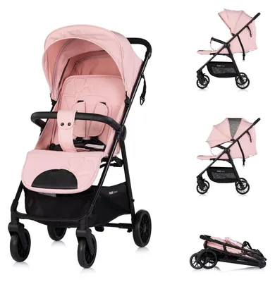 Produktbild von Chipolino Kinderwagen Blossom Stoßdämpfer verstellbare Rückenlehne Korb bis 22kg rosa
