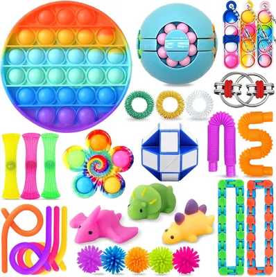 Produktbild von Stressabbau-Set, 30 Pcs Sensory Zappeln Anti-Stress Spielzeug - Magic Cube Sensorisches Set, Fidget Toys Für Kinder Mit Angstlust, Autismus Und ADHS