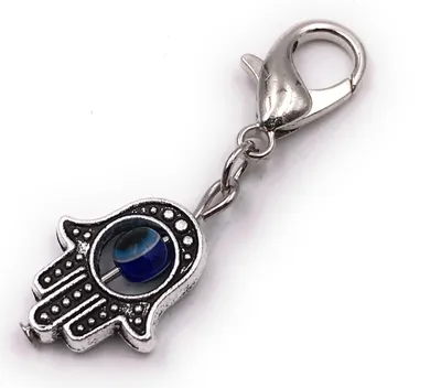 Produktbild von Onwomania Schlüsselanhänger Schützende Hand Fatima Hamsa Anhänger silber Anhänger Keychain