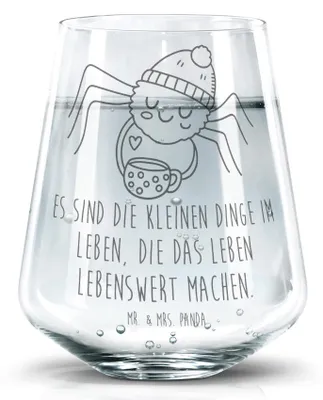 Produktbild von Mr. & Mrs. Panda Glas Spinne Agathe Kaffee - Transparent - Geschenk, Trinkglas, Becherglas, Morgen, Tumbler, Morgenmuffel, Weiser Spruch, Lebensweisheiten, getränkebecher