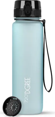 Produktbild von uberBottle softTouch Trinkflasche mit Sieb 1000ml / Ice Blue/ 720DGREE