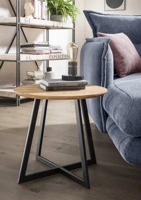 Produktbild von Couchtisch Modern Art Rund Wildeiche Metall