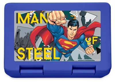 Produktbild von Spreadshirt Superman Man Of Steel Brotdose Lunchbox, One size, Royalblau
