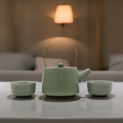 Immagine prodotto di Set da tè - Verde - Teiera e due tazze