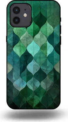 Produktbild von Smartphonica Handyhülle passend für iPhone 12/12 Pro mit grünem Blätterdruck - TPU Backcover Hülle grünes Blattdesign - Grün