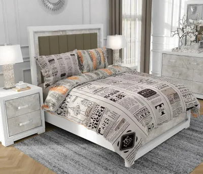 Produktbild von Bettwäsche 200x220 cm + 2x70x80 cm, 3-teilig, 100% Baumwolle, Satin, Reißverschluss, Bunt - SOVIO | So.9037
