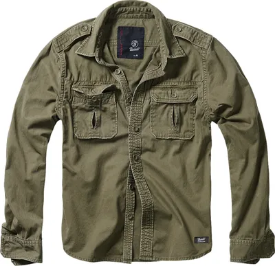 Obrázok produktu pre Brandit Vintage tričko s dlhým rukávom pre mužov (olivová zelená) veľkosť 2XL